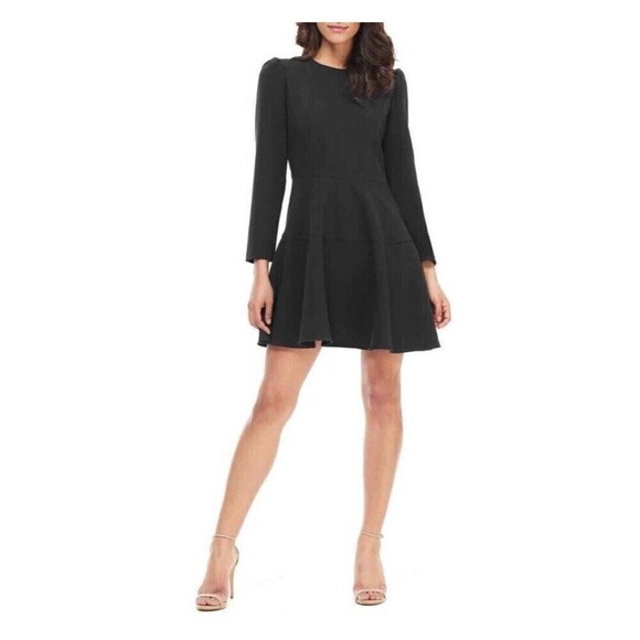 GAL MEETS GLAM Celeste Fit Flare Dress Size 16 Black NEW Party LBD Cocktail Chic - Picture 1 of 12